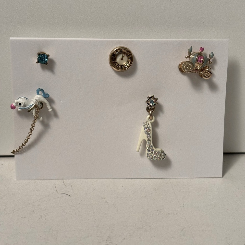Betsey Johnson Cinderella earring interchangeable set